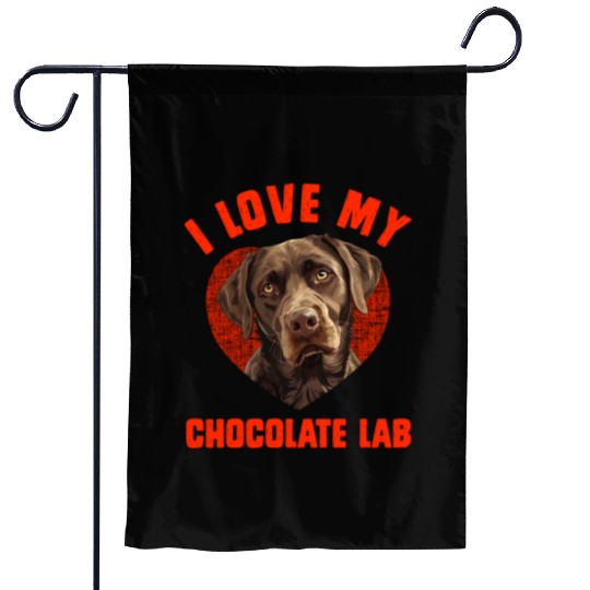 Brown Labrador I LOVE MY CHOCOLATE LAB Owners Garden Flags