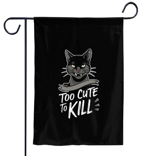 Gothic Emo Cat Design For Cat Lovers And Garden Flags