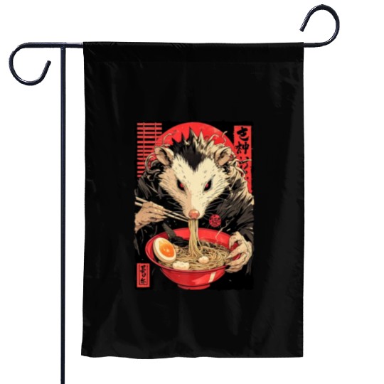 Opossum Ramen Japanese Manga Anime Garden Flags