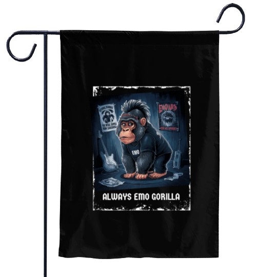 Always emo gorilla admirers Premium Garden Flags