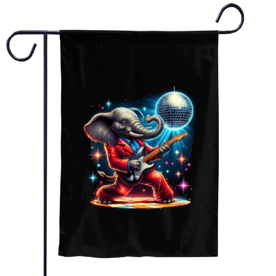 Disco Ball Guitar Elephant Garden Flags