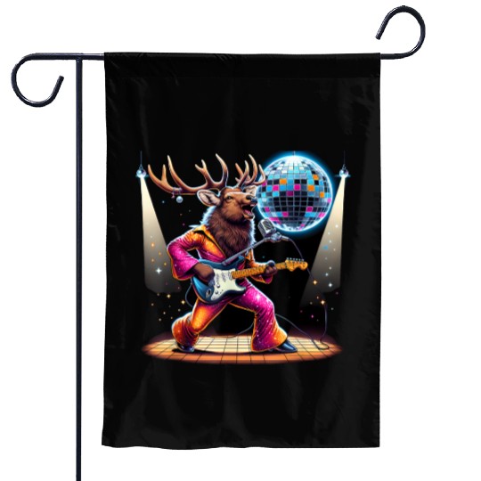 Disco Ball Guitar Elk Garden Flags