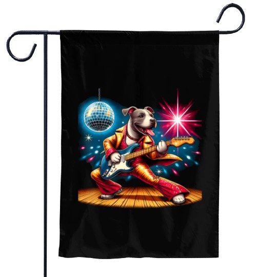 Disco Ball Guitar dog Garden Flags
