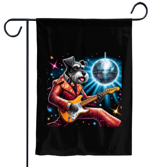 Disco Miniature Schnauzer dog Garden Flags