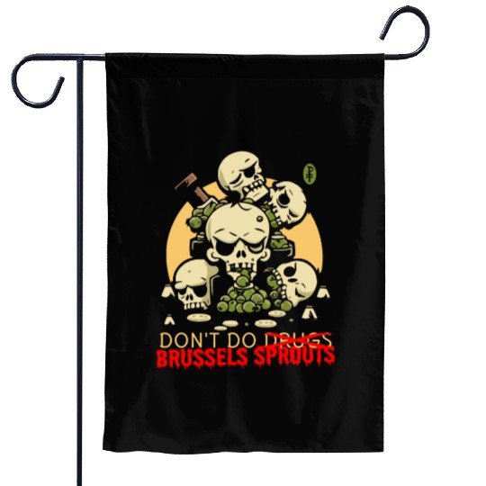 Disgusting Vegetable Skulls: No Brussels Sprouts Garden Flags