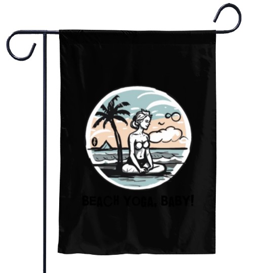Beach Yoga, Baby! Garden Flags