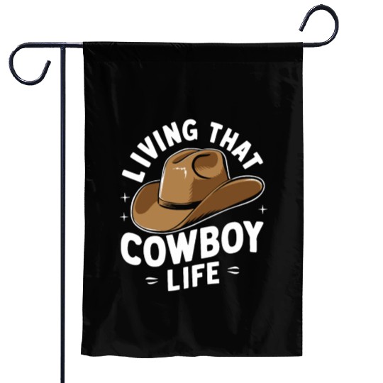 Cowboy Lifestyle Western Theme with Horses and Garden Flags