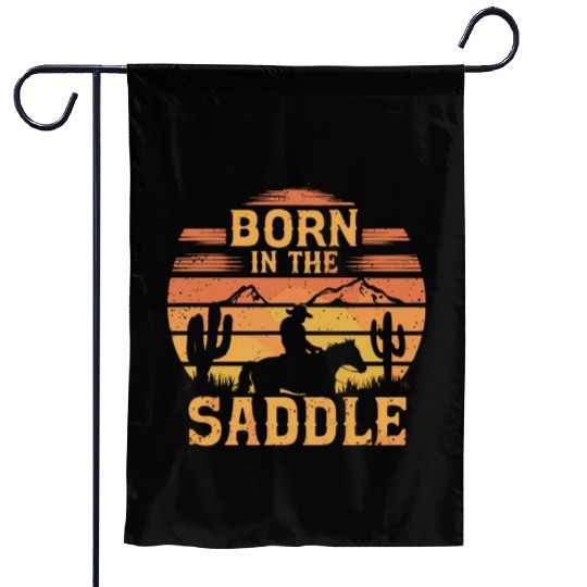 Cowboy Lifestyle Western Theme with Horses and Garden Flags
