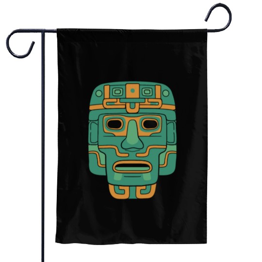 Aztec God Ancient Mythology Huitzilopochtli Mask Garden Flags