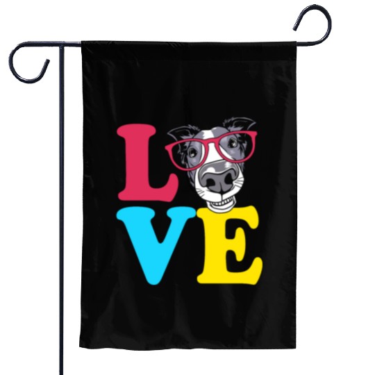 Cute Dog With Sunglasses I Love My Border Collie Garden Flags