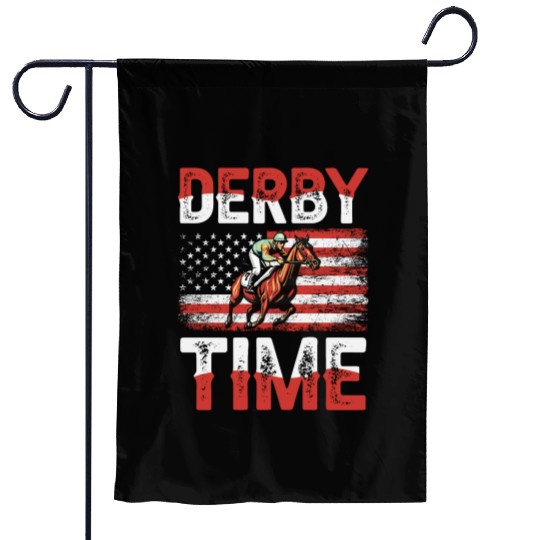Derby Time Louisville Kentucky Horse Racing Garden Flags