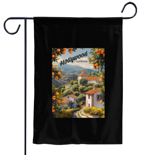 Old Hollywood California: Orange Groves Await Garden Flags