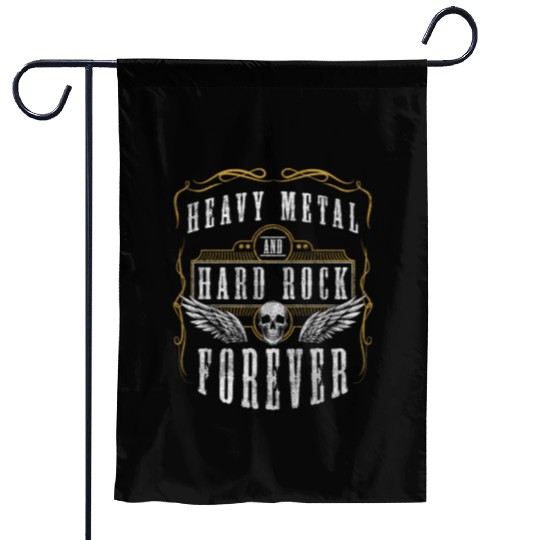 Rock and Roll Music Skull Heavy Garden Flags