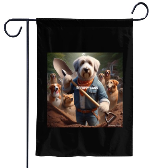 Funny and cute animal or pet Republican Garden Flags