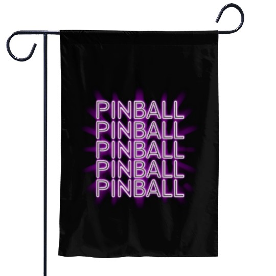 Pinball Purple Neon Garden Flags