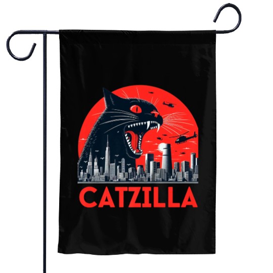 Catzilla Cat Japanese Premium Garden Flags