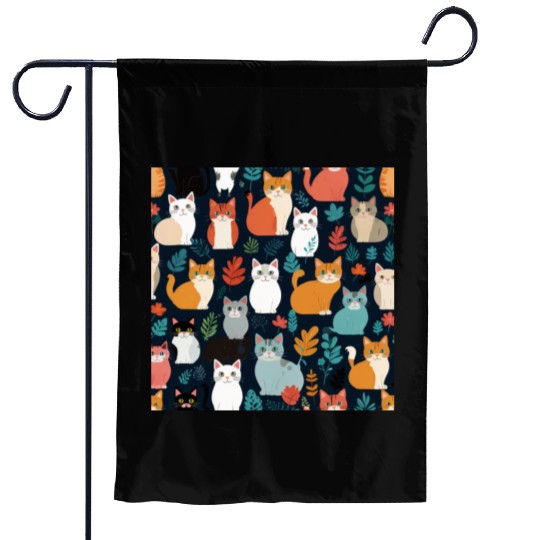 Catty Camouflage Garden Flags
