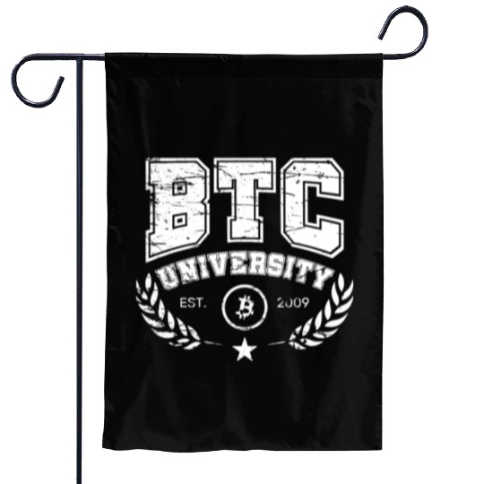 BTC University Bitcoin College vintage retro Garden Flags