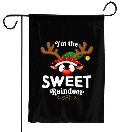 Christmas Sweet Reindeer Matching Garden Flags