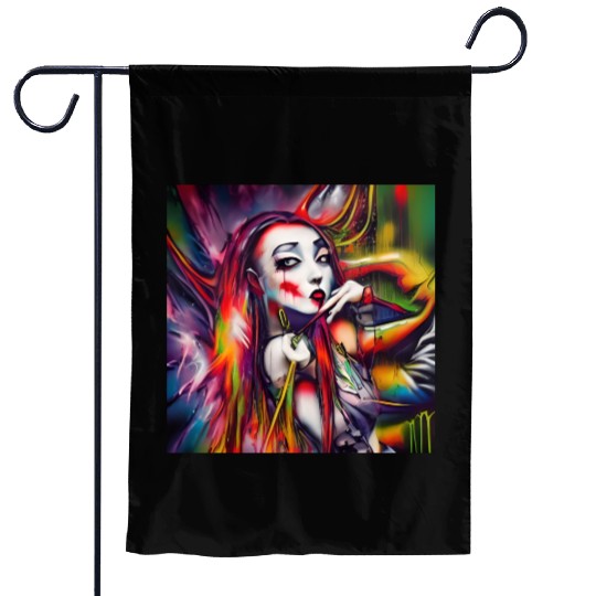 Ghost Witch Vampire Girl Dreams Pop Street Art Garden Flags