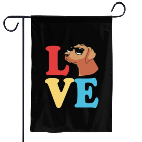 Dog Lover Rhodesian Ridgeback Dog With Sunglasses Garden Flags