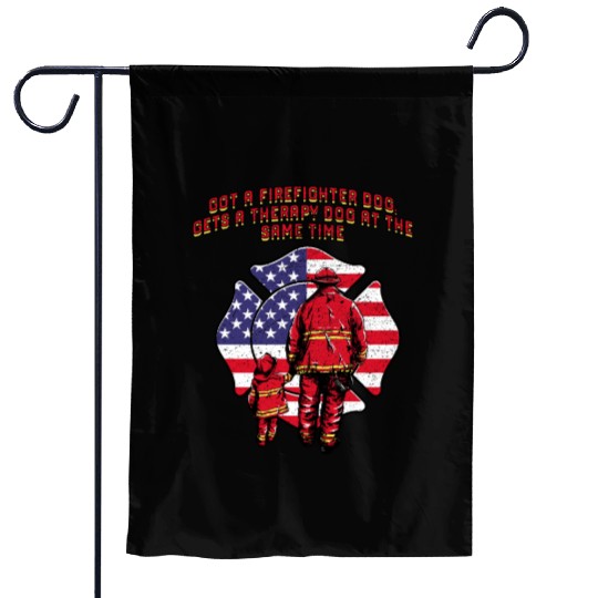 Gets a Firefighter Dog Therapy Dog Fire Department Garden Flags