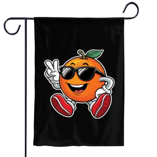 Funny Orange Fruit Relaxing Garden Flags