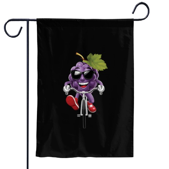 Grapes Cycling On Bike Realistic Garden Flags