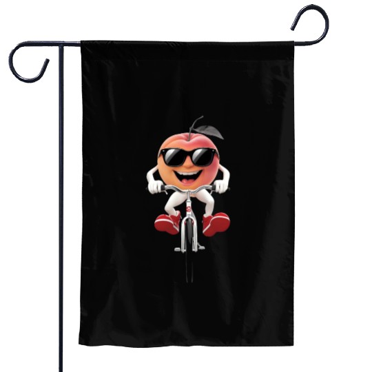 Apricot Cycling On Bike Realistic Garden Flags