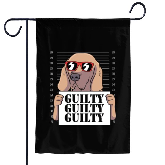 Dog With Sunglasses Mugshot Funny Weimaraner Garden Flags