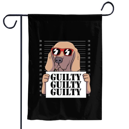Dog With Sunglasses Mugshot Funny Weimaraner Garden Flags