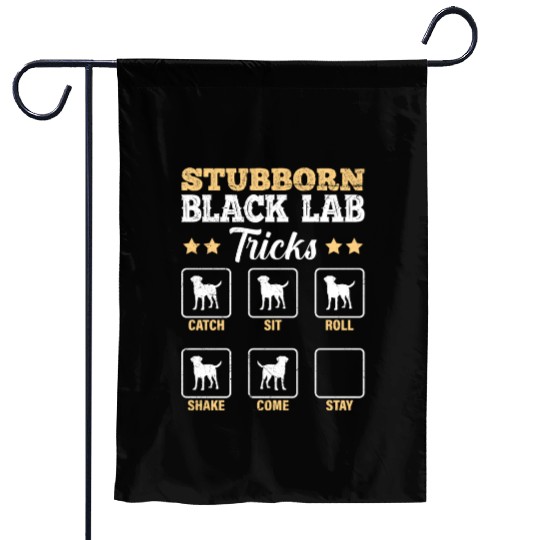 Labrador STUBBORN BLACK LAB TRICKS Labrador Garden Flags