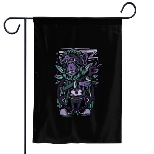 Chilled monkey Garden Flags