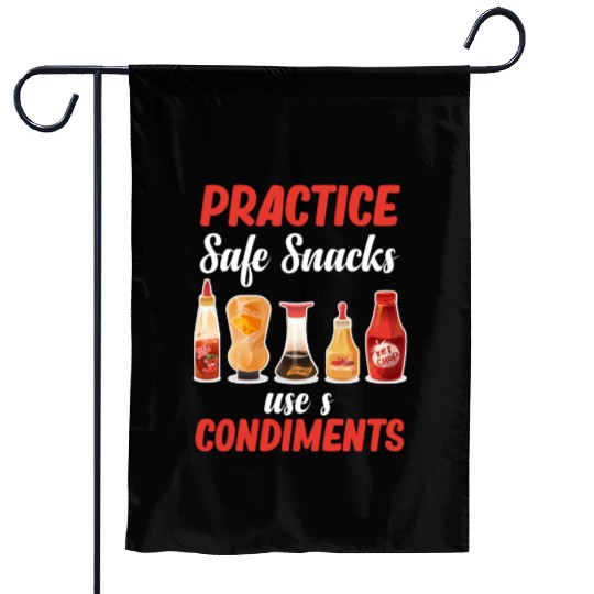 Practice Safe Snacks Use A Condiments Mustard Garden Flags