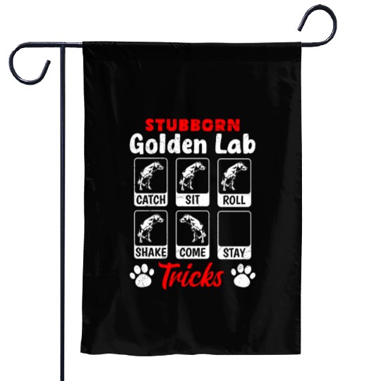Labrador STUBBORN GOLDEN LAB TRICKS Labrador Garden Flags