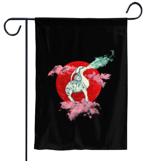 Mythical Chimera Kirin Standing on a Seal Larger Garden Flags