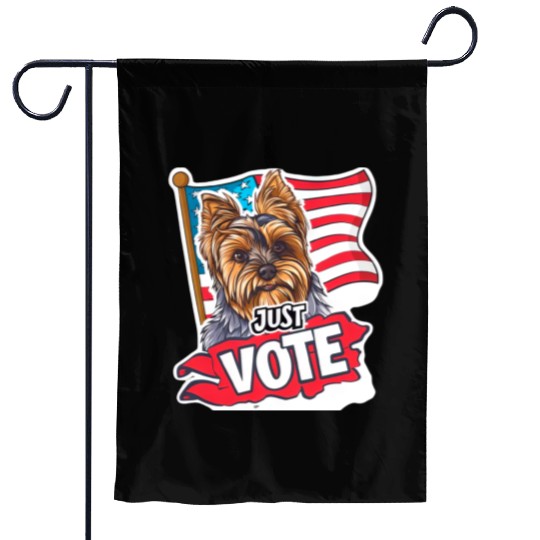 Unique American Flag Election 2024 Yorkie Gifts Garden Flags
