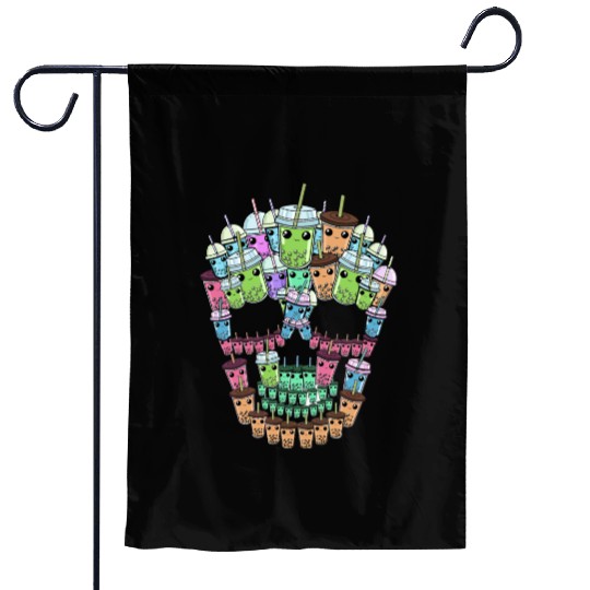 Bubble Tea Skull Garden Flags Men Boba Tea