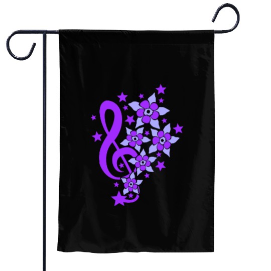 Music Clef Note French Stars Treble Flowers Sound Garden Flags