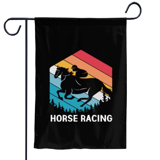 Retro Equestrian Riding Jockey Horse Racing Garden Flags