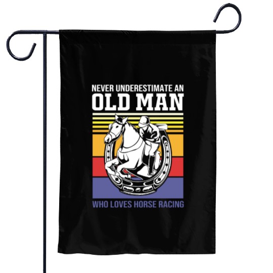 Equestrian Horse An Old Man Who Loves Horse Racing Garden Flags