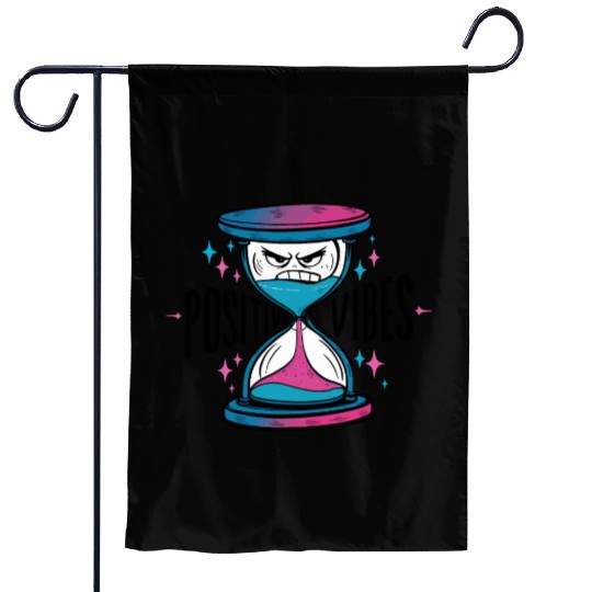 Angry Hourglass with Positive Vibes for Fun Garden Flags
