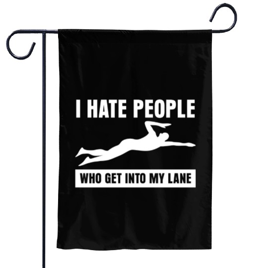 Triathlon Grumpy Swimmer Swimming Garden Flags
