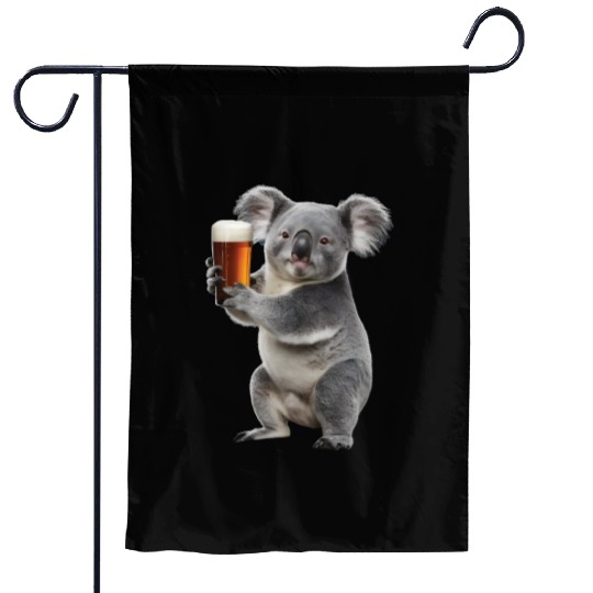 Koala Drinking Beer Realistic Garden Flags