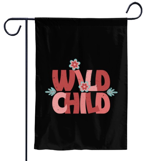 Wild Child - Cute Retro Flower Garden Flags