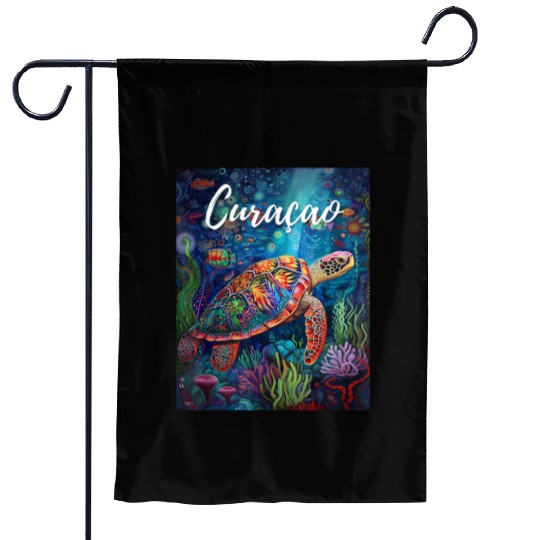 Curacao Turtle Caribbean Vintage Garden Flags