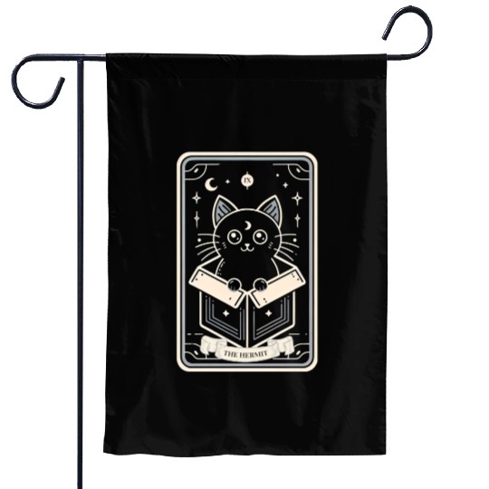 Mystical Hermit Black Cat Tarot Garden Flags
