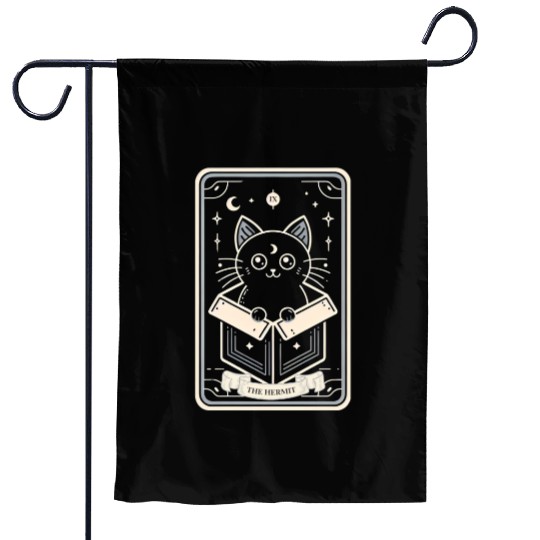 Mystical Hermit Black Cat Tarot Garden Flags