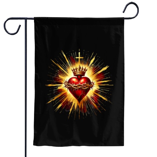 Sacred Heart Jesus Catholic Devotion Garden Flags