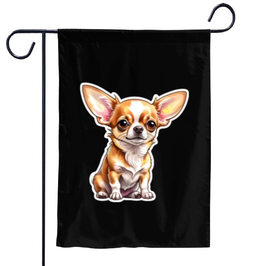 Chihuahua Watercolor Garden Flags